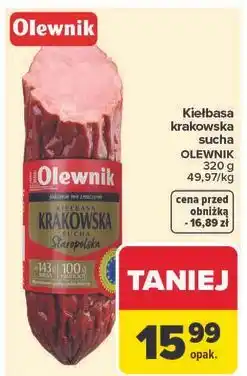 Carrefour Kiełbasa krakowska sucha Olewnik oferta