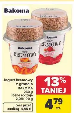 Carrefour Jogurt malinowy z granolą Bakoma Kremowy oferta