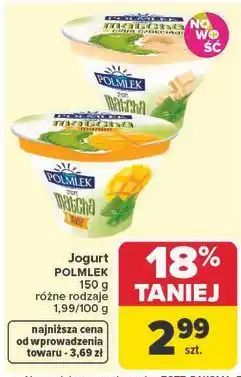 Carrefour Jogurt matcha mango Polmlek oferta