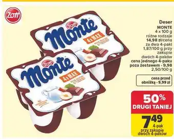 Carrefour Deser mleczno-czekoladowy z orzechami Zott Monte Max oferta