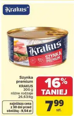 Carrefour Szynka premium Krakus Animex oferta