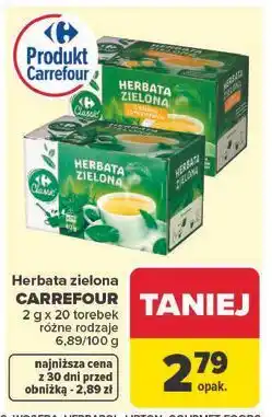 Carrefour Herbata zielona z cytryną Carrefour Classic oferta