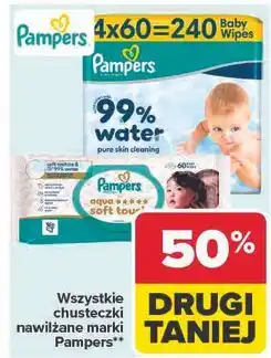 Carrefour Chusteczki nawilżane 99% wody Pampers oferta