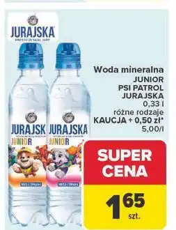 Carrefour Woda niegazowana psi patrol Jurajska Junior oferta