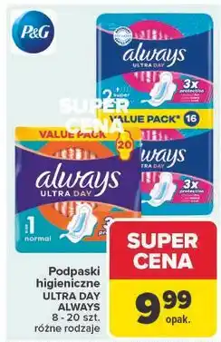 Carrefour Podpaski ze skrzydełkami rozmiar 1 normal Always Ultra oferta