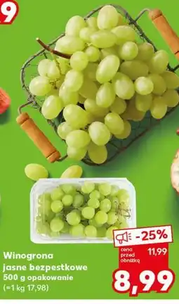 Kaufland Winogrona jasne bezpestkowe 500 g opakowanie oferta