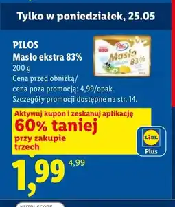 Lidl Masło ekstra 83% Pilos oferta
