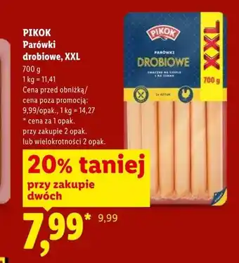 Lidl Parówki drobiowe PIKOK XXL oferta