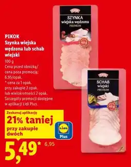 Lidl Szynka wiejska wędzona PIKOK oferta