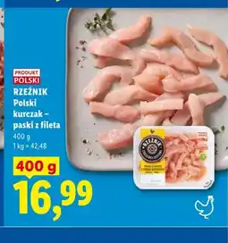 Lidl Polski kurczak - paski z fileta Rzeźnik oferta