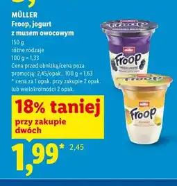 Lidl Jogurt z musem owocowym Müller Froop Mango oferta