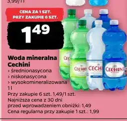 Netto Woda mineralna Cechini średnionasycona oferta