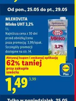 Lidl Mleko UHT 3,2% Mlekovita oferta