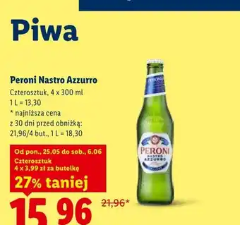 Lidl Piwo Peroni Nastro Azzurro 4-pak oferta