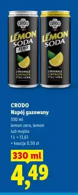 Lidl Napój gazowany CRODO lemon zero oferta