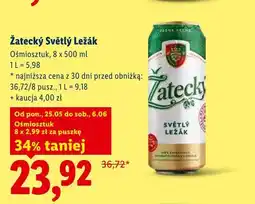 Lidl Piwo Žatecký Světlý Ležák 8-pak oferta