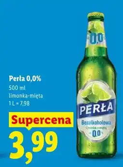 Lidl Piwo bezalkoholowe Perła 0,0% limonka-mięta oferta