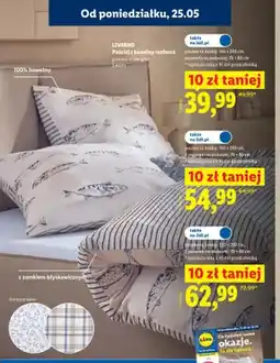 Lidl Pościel z bawełny renforcé LIVARNO 140x200cm 70x80cm oferta