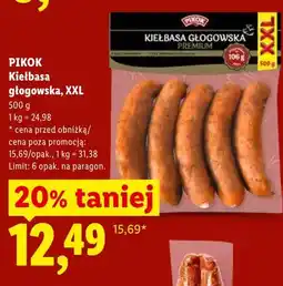 Lidl Kiełbasa głogowska PIKOK XXL oferta
