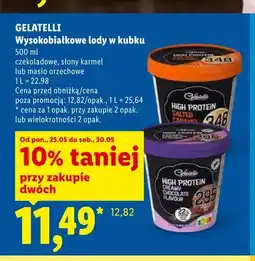 Lidl Wysokobiałkowe lody w kubku Gelatelli czekoladowe oferta