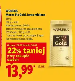 Lidl Kawa mielona WOSEBA Mocca Fix Gold oferta