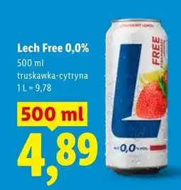 Lidl Piwo bezalkoholowe Lech Free 0,0% truskawka-cytryna oferta