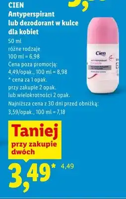 Lidl Antyperspirant w kulce dla kobiet Cien oferta