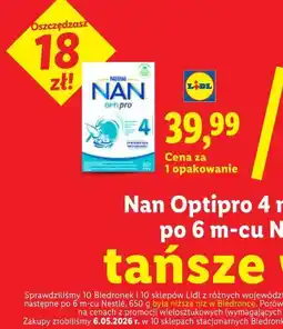 Lidl Nan Optipro 4 mleko następne po 6 m-cu Nestlé oferta