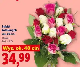 Lidl Bukiet kolorowych róż, 20 szt oferta