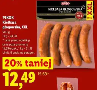 Lidl PIKOK Kiełbasa głogowska, XXL oferta
