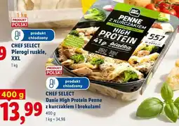Lidl CHEF SELECT Danie High Protein Penne z kurczakiem i brokułami oferta