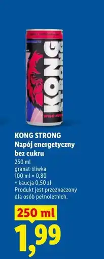 Lidl KONG STRONG Napój energetyczny bez cukru oferta