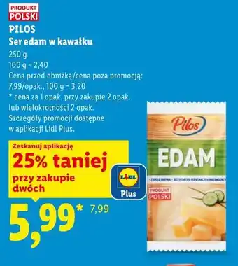 Lidl PILOS Ser edam w kawałku oferta