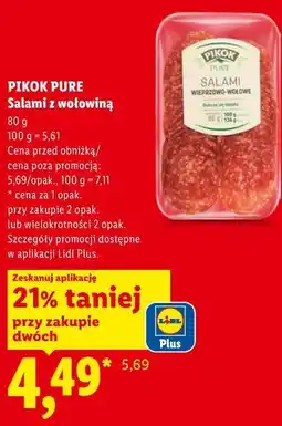 Lidl PIKOK PURE Salami z wołowiną oferta