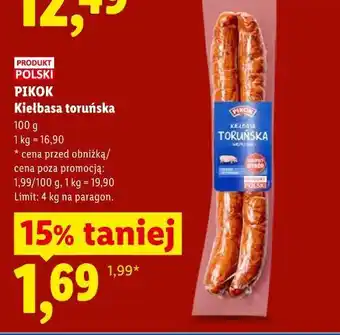 Lidl PIKOK Kiełbasa toruńska oferta