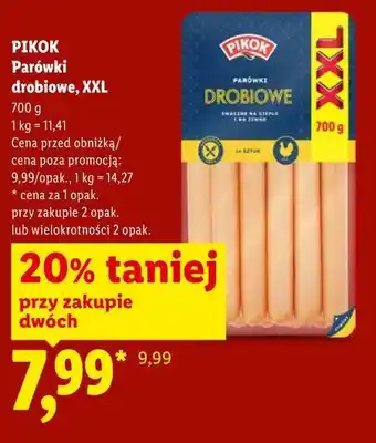 Lidl PIKOK Parówki drobiowe, XXL oferta