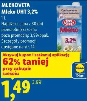 Lidl Mleko UHT 3,2% Mlekovita oferta