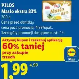 Lidl Masło ekstra 83% Pilos oferta