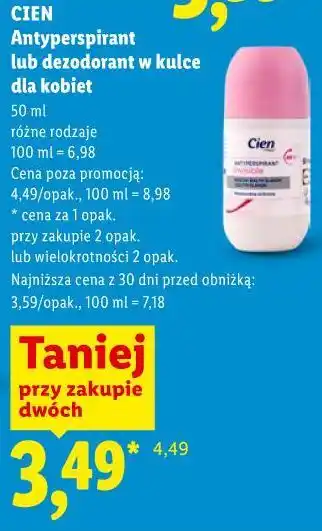 Lidl CIEN Antyperspirant lub dezodorant w kulce dla kobiet oferta