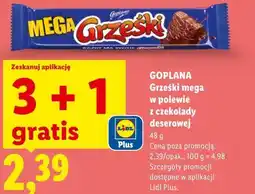Lidl Grześki mega w polewie z czekolady deserowej GOPLANA oferta
