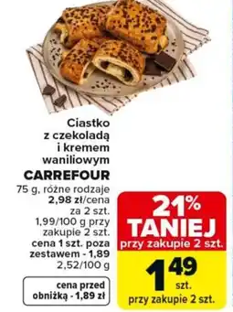 Carrefour Carrefour Ciastko z czekoladą i kremem waniliowym oferta