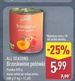 ALDI Brzoskwinie połówki ALL SEASONS oferta