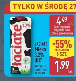 ALDI Mleko 3,2% UHT ŁACIATE oferta