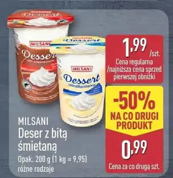 ALDI Deser z bitą śmietaną MILSANI oferta