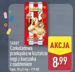ALDI Czekoladowa przekąska w kształcie nogi z kurczaka z nadzieniem TABBY oferta