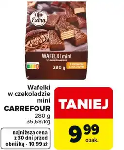 Carrefour Carrefour Wafelki mini w czekoladzie oferta