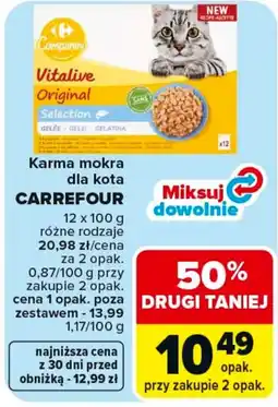 Carrefour Carrefour Companino Vitalive Original Selection Karma mokra dla kota oferta