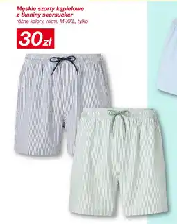 KiK Męskie szorty kąpielowe z tkaniny seersucker oferta