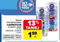 Carrefour Carrefour Napój energetyzujący Classic, Zero oferta