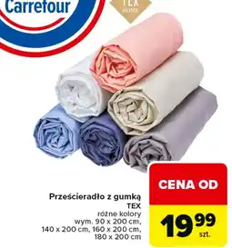 Carrefour Tex Prześcieradło z gumką oferta